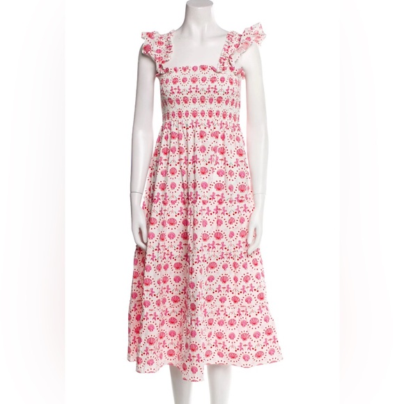 Hill House Dresses & Skirts - Hill House - Red and White Smocked Dress - XL
